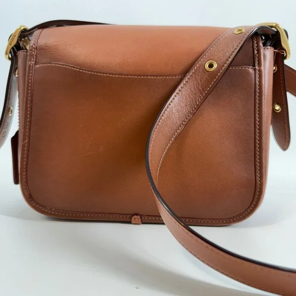 Coach Rambler 1941 Saddle Glovetanned‎ Leather Turnlock Brown Crossbody Bag - Picture 7 of 16